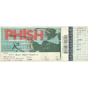 Vintage 2003 Phish Full Untorn Concert Ticket Stub Atlanta GA